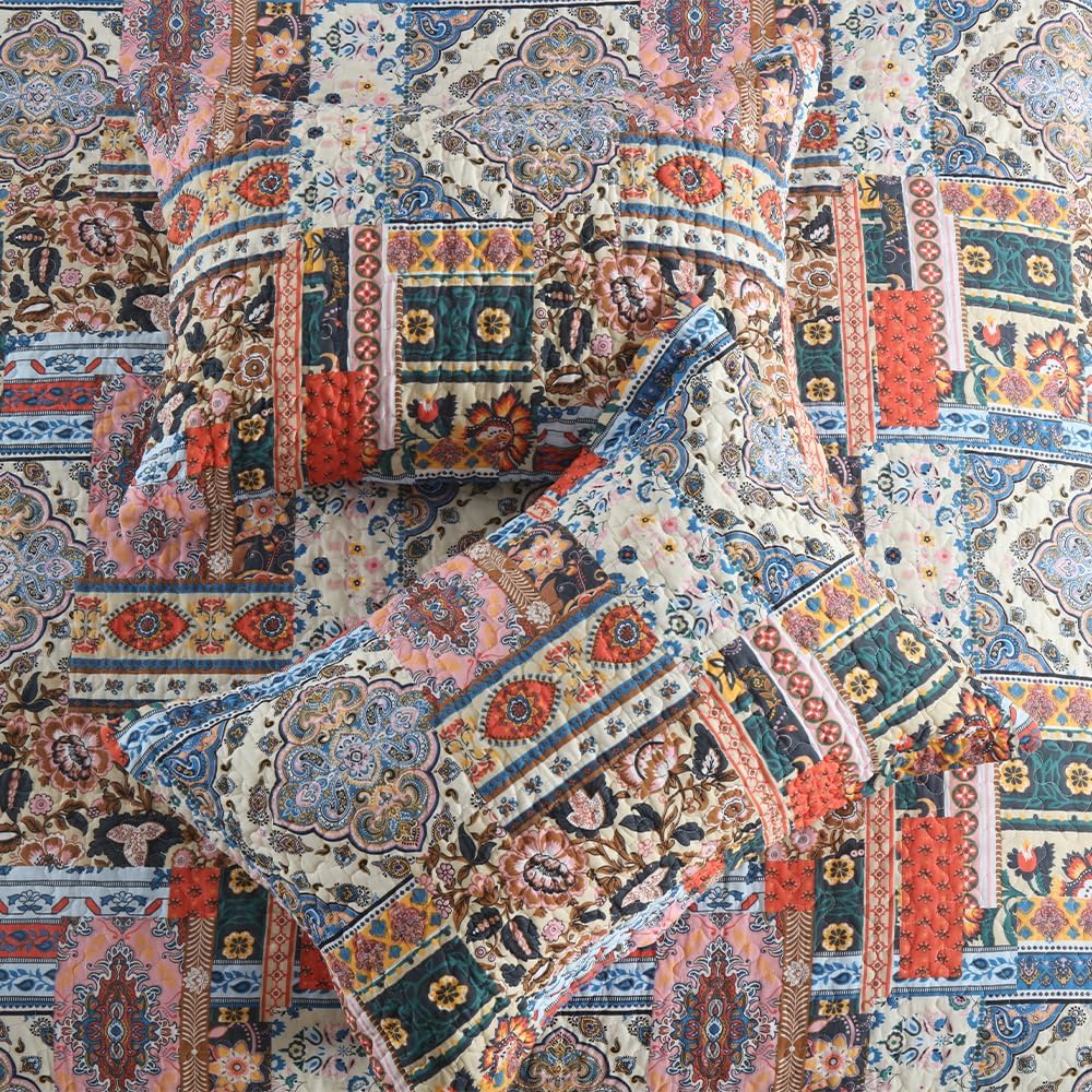 VISIMISI Cotton Reversible Quilt Set King Size 1
