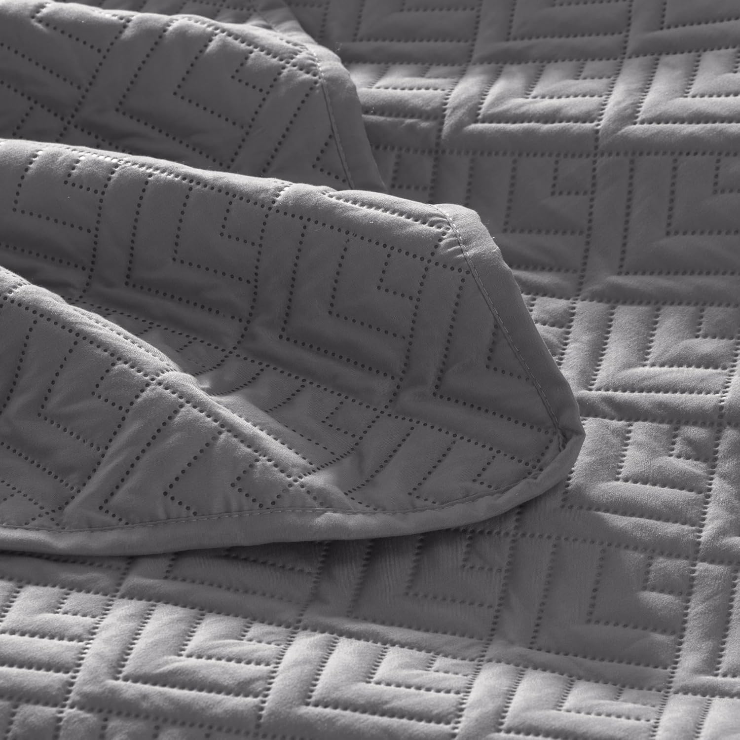 EXQ Home Quilt Set Full Queen Grey 3 Piece