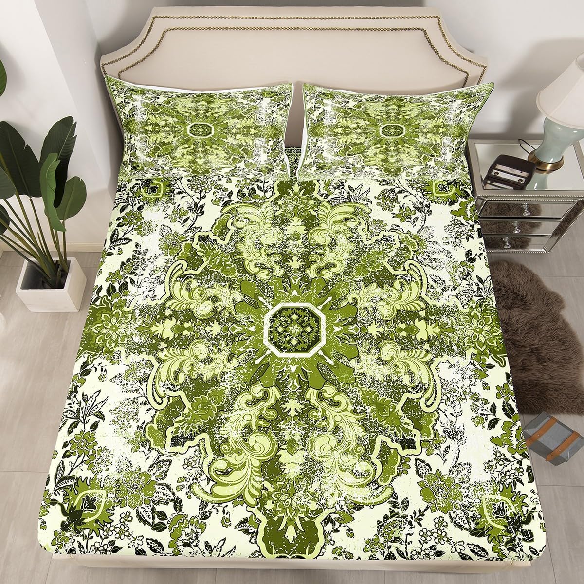 Erosebridal Ethnic Floral Twin Bed Sheet Set