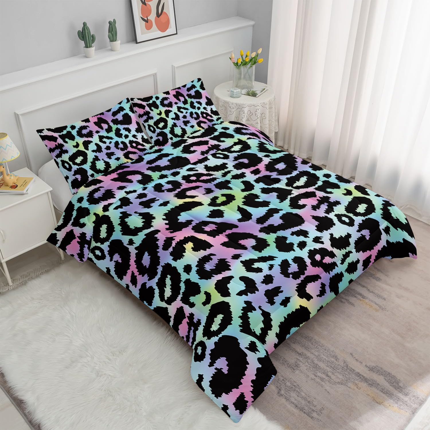Smell Sunshine Kids Comforter Set Leopard Print Twin