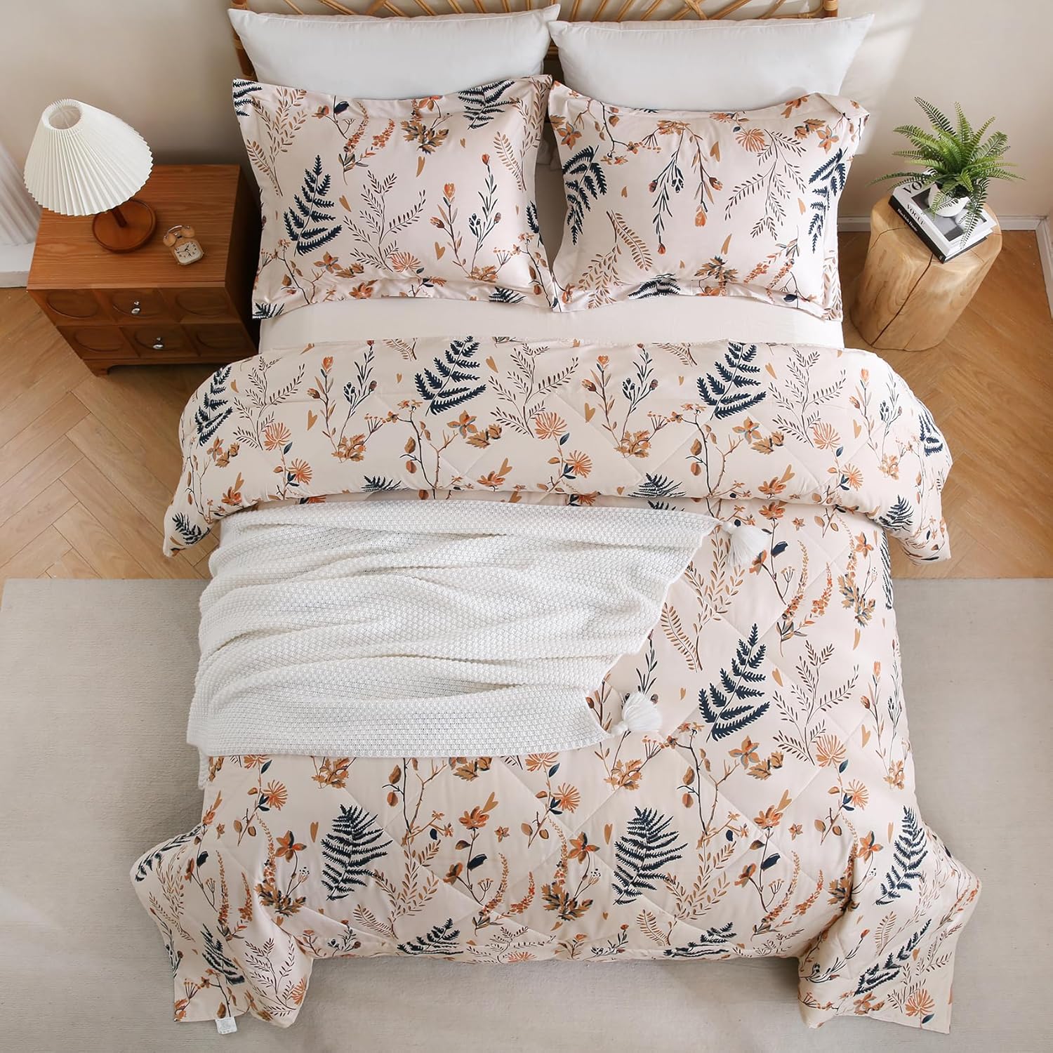 JSD Soft Floral Comforter Set King Size 3 Piece