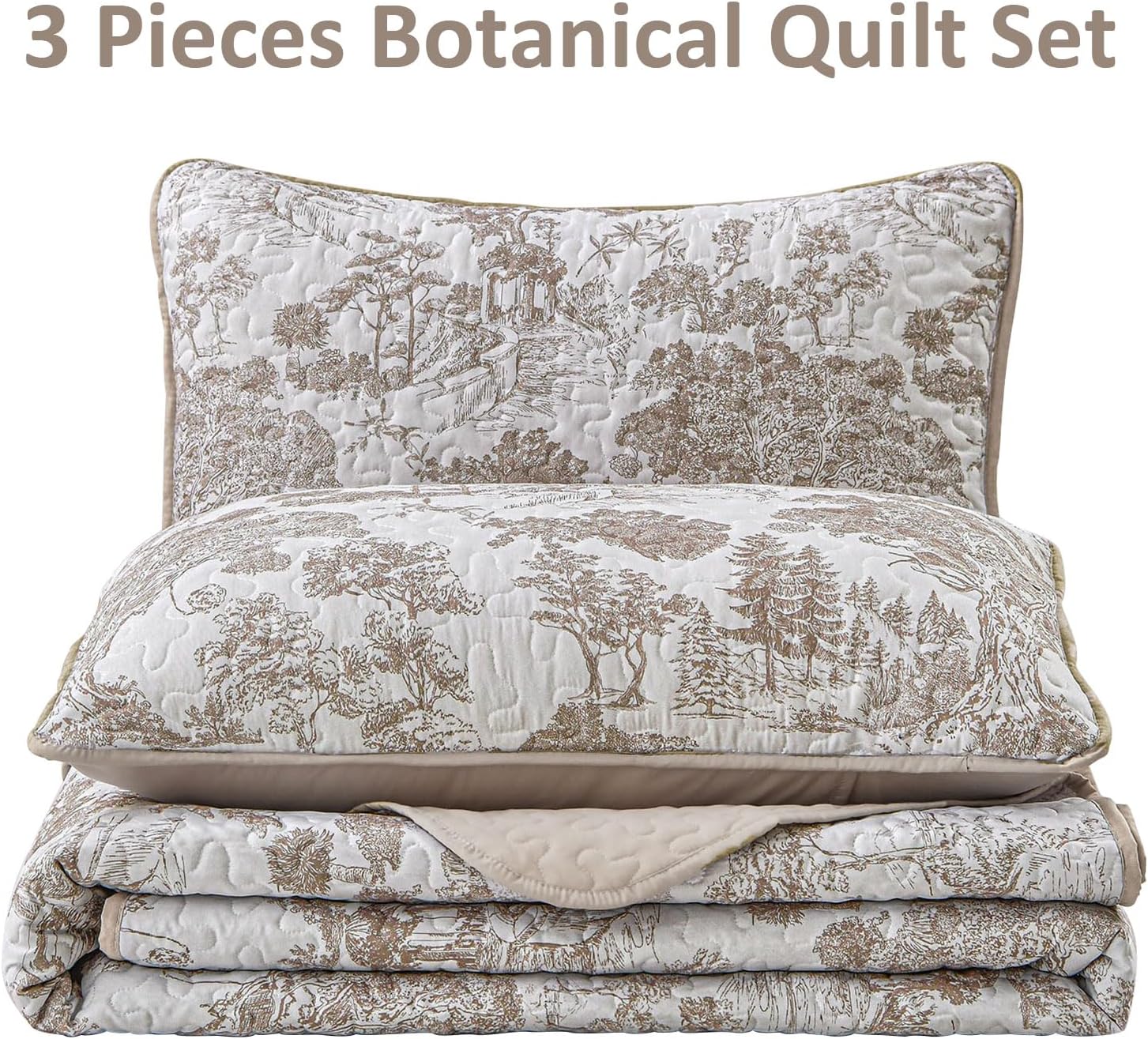 WONGS BEDDING Botanical Quilt Set California King