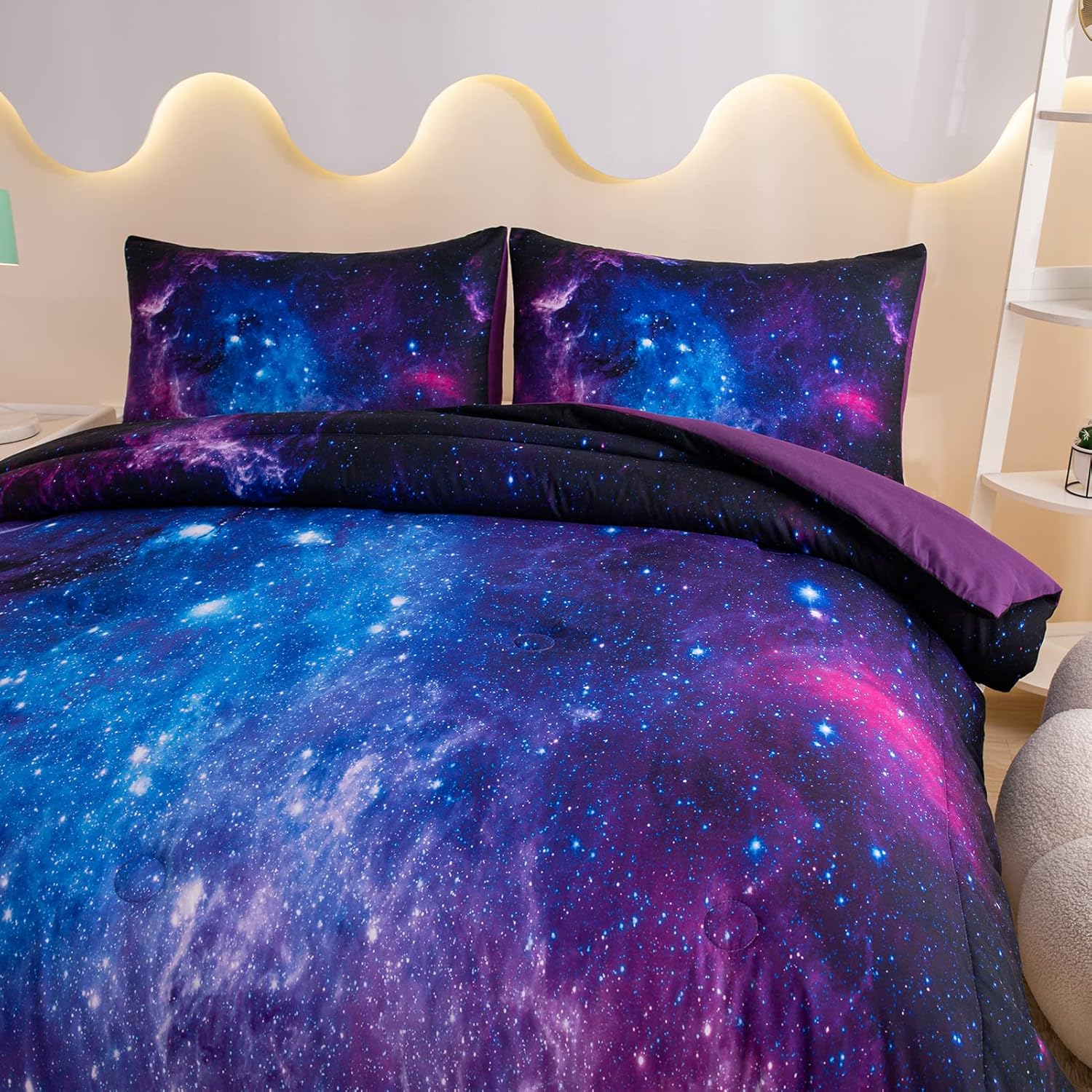 MWMWMW Galaxy Comforter Set Queen