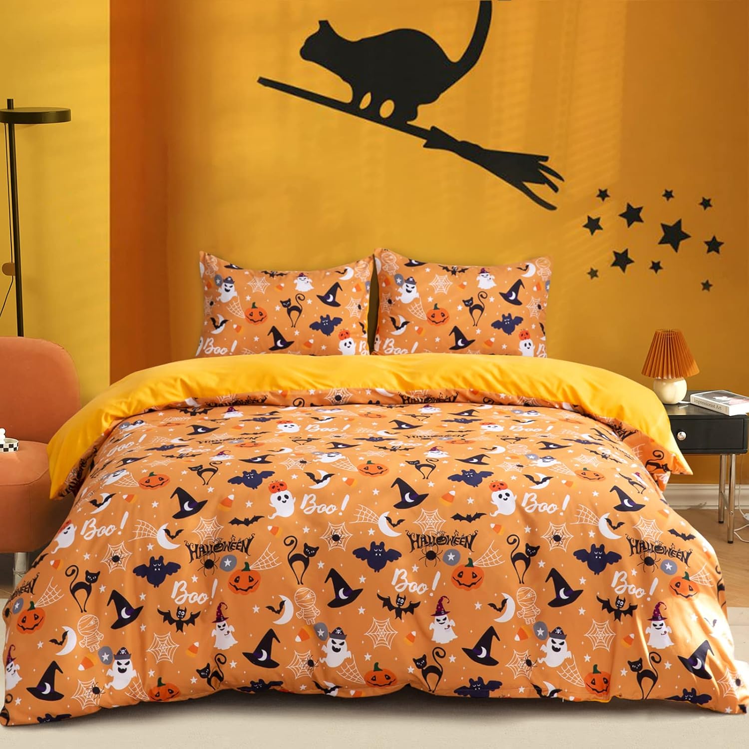 Luxudecor Halloween Duvet Cover Set Queen Size 1