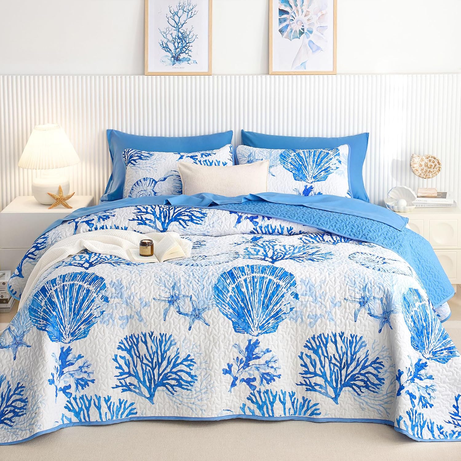 Wake In Cloud Coastal Quilt Set Nautical Themed 3 Piece TwinTwin XL