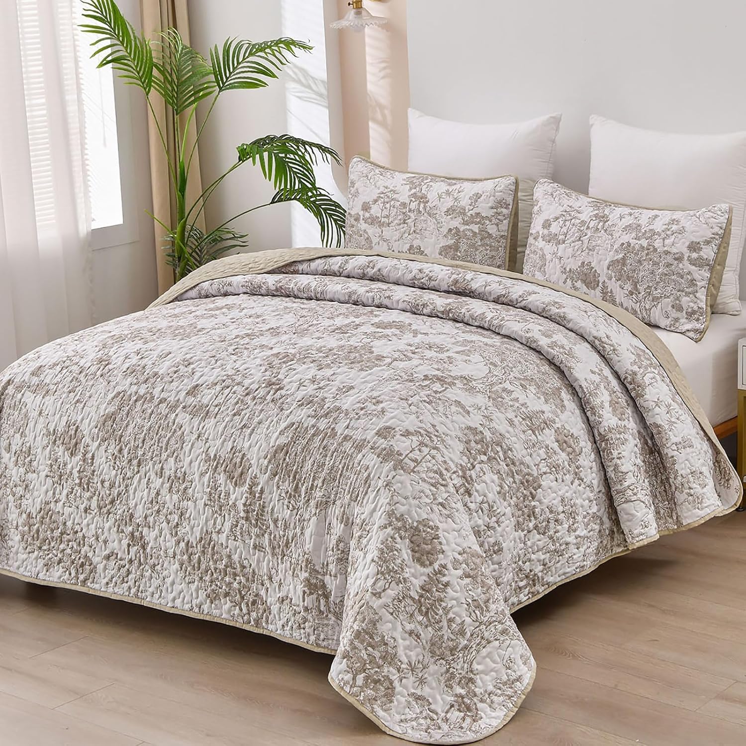 WONGS BEDDING Botanical Quilt Set California King