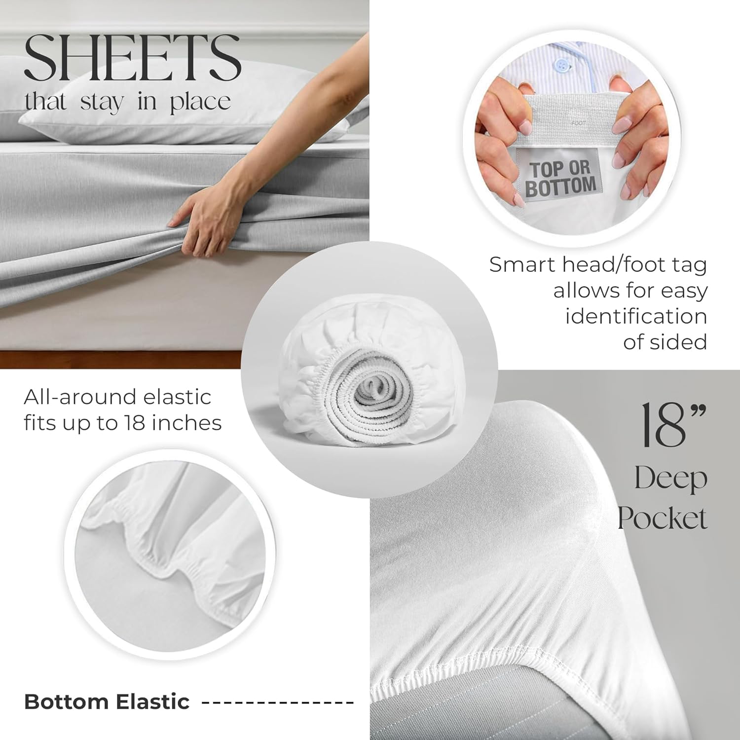 SUPREME ELEGANCE Organic Cotton Full Bed Sheet Set