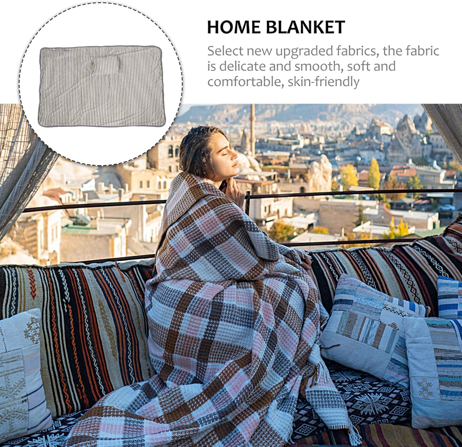 EXCEART Quick Heat USB Electric Blanket for Home and Travel