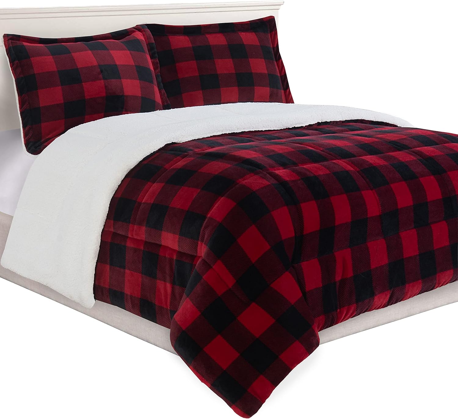 Elegant Comfort 3-Piece Buffalo Plaid Comforter Set