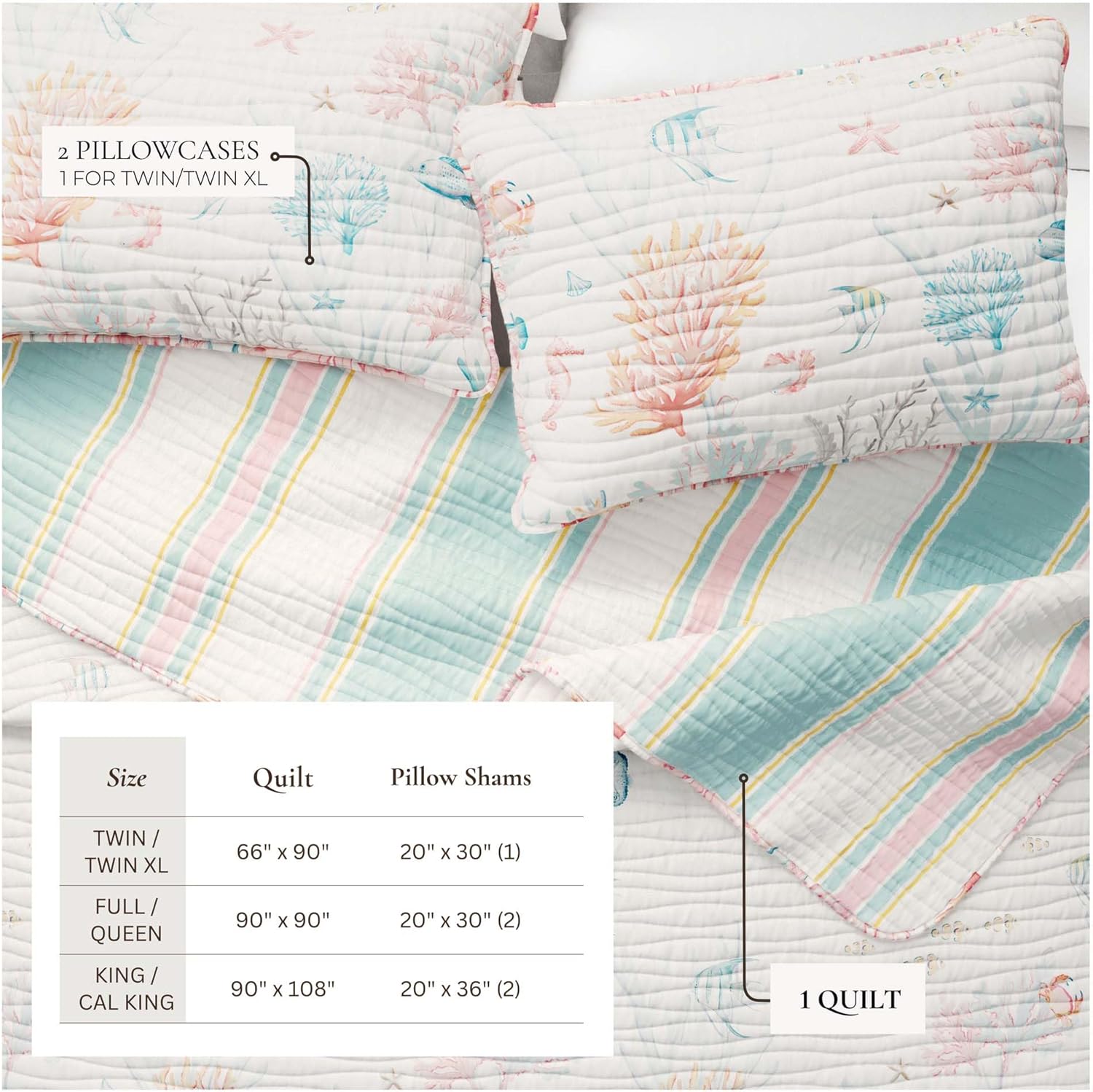 Great Bay Home 2-Piece TwinTwin XL Microfiber Quilt Set with Shams