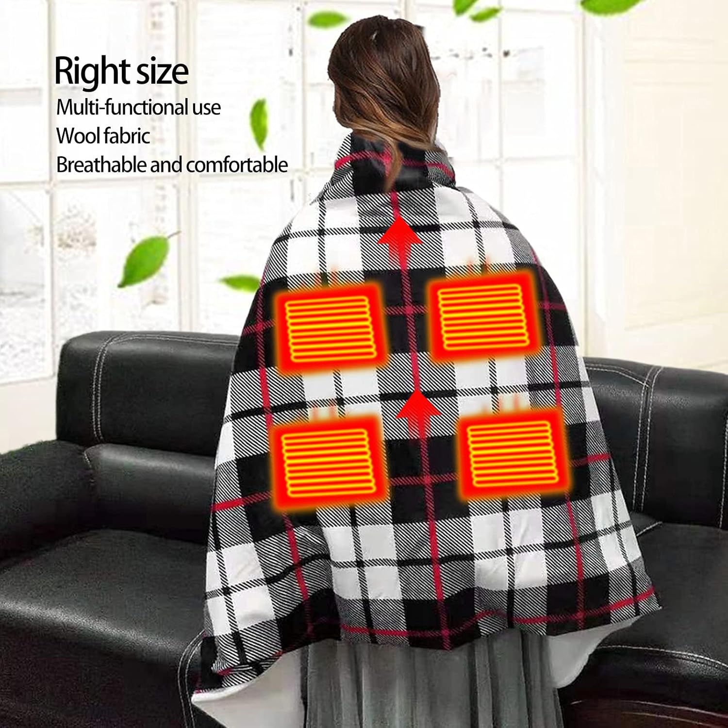 ZJchao Heated Throw Blanket with 3 Heat Levels
