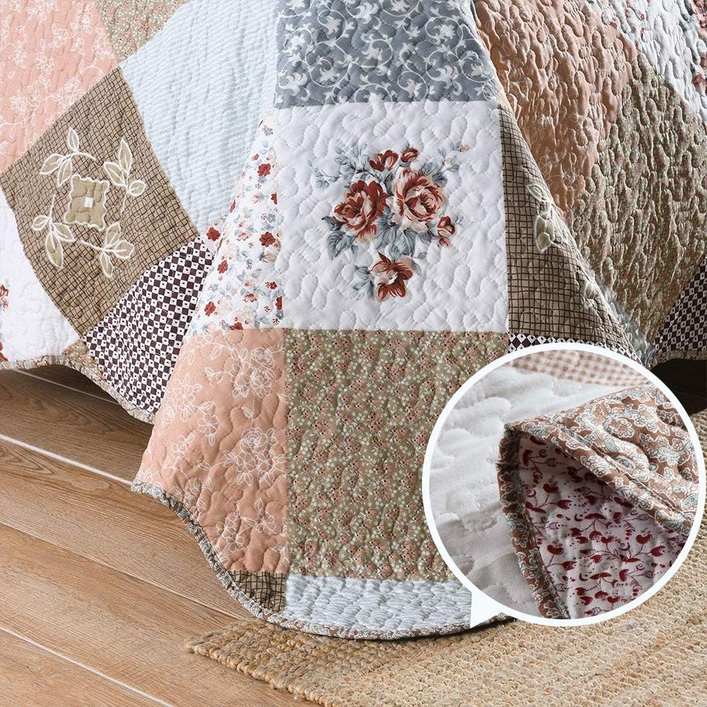 ENJOHOS 3-Piece Reversible King Quilt Set
