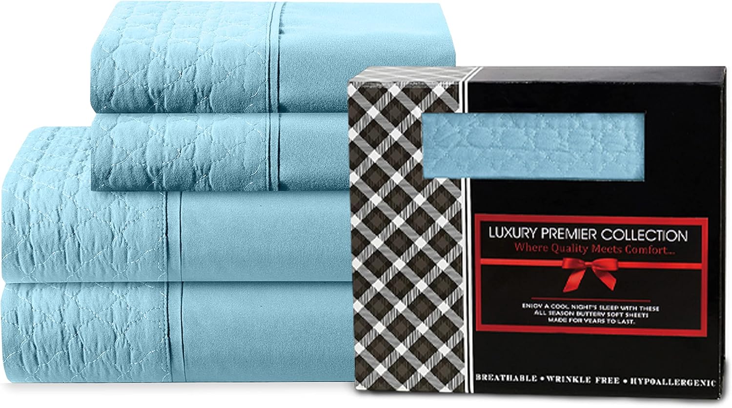 Elegant Comfort 4-Piece Quilted Bed Sheet Set