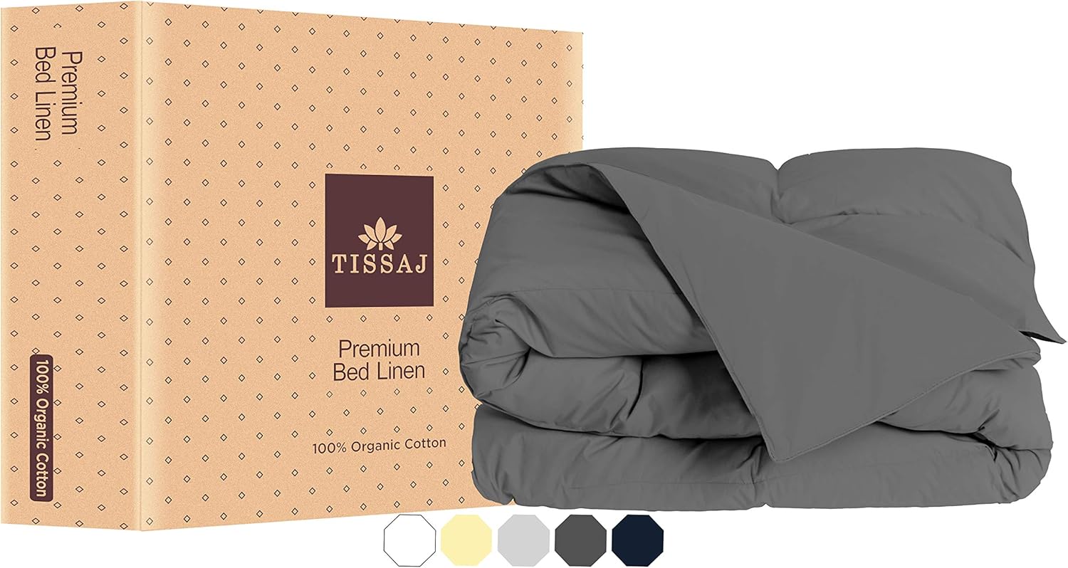 Tissaj Organic Cotton Duvet Cover Smoke Grey