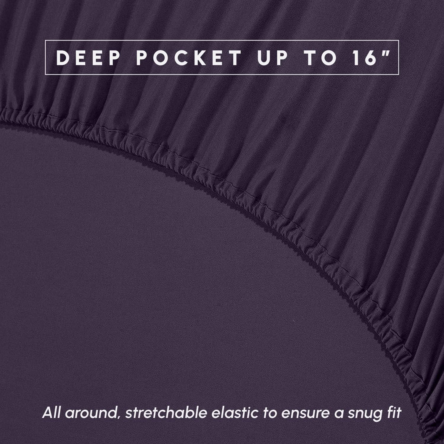 Elegant Comfort 4-Piece Quilted Bed Sheet Set - Purple