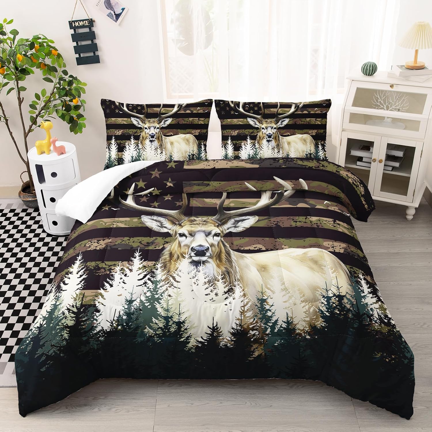Ntlfup Deer Camo Comforter Set for Kids Teens 1