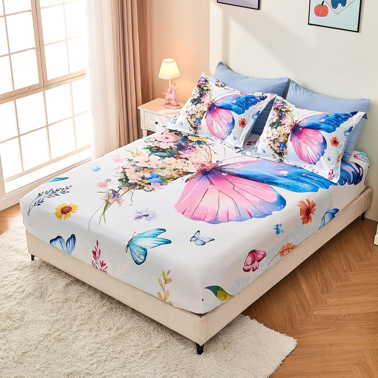 7 Piece Butterfly Comforter Set Twin Size