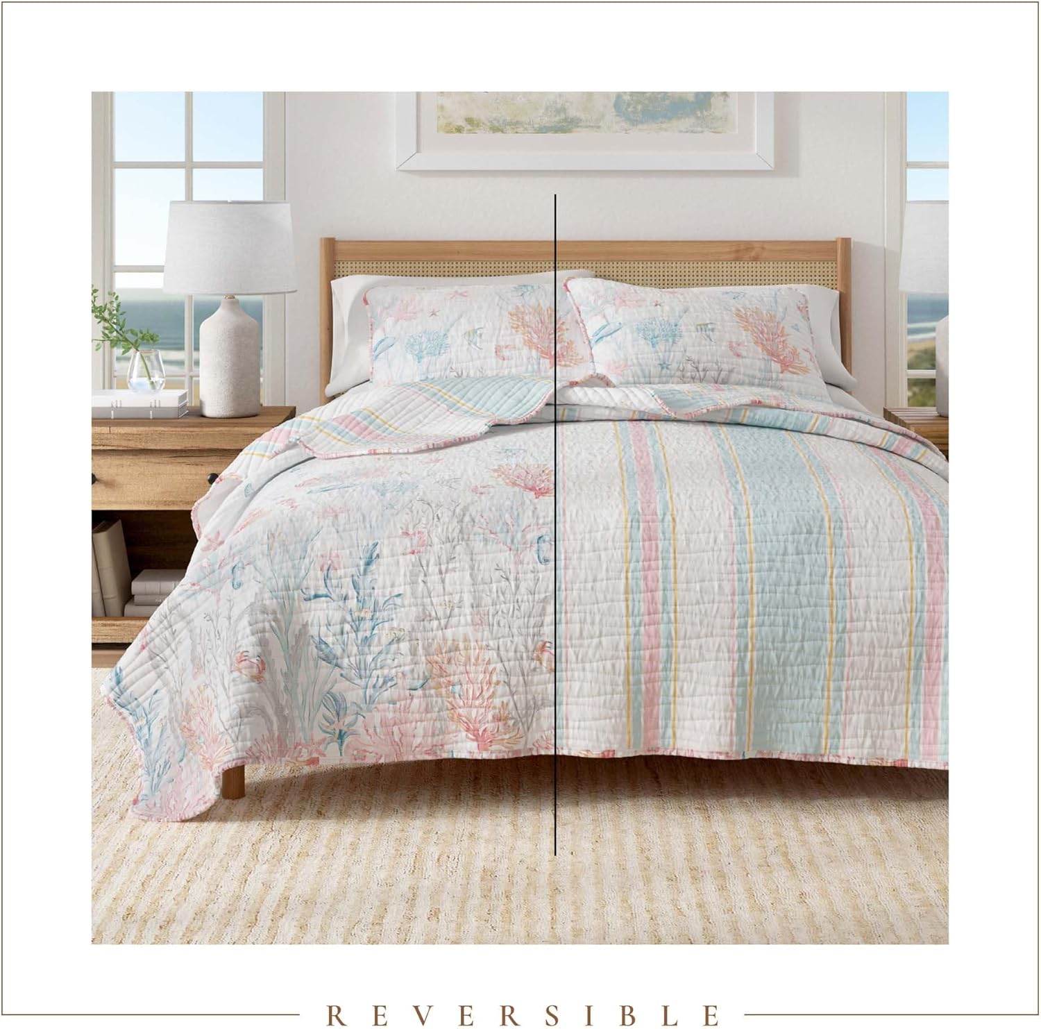 Great Bay Home 2-Piece TwinTwin XL Microfiber Quilt Set with Shams