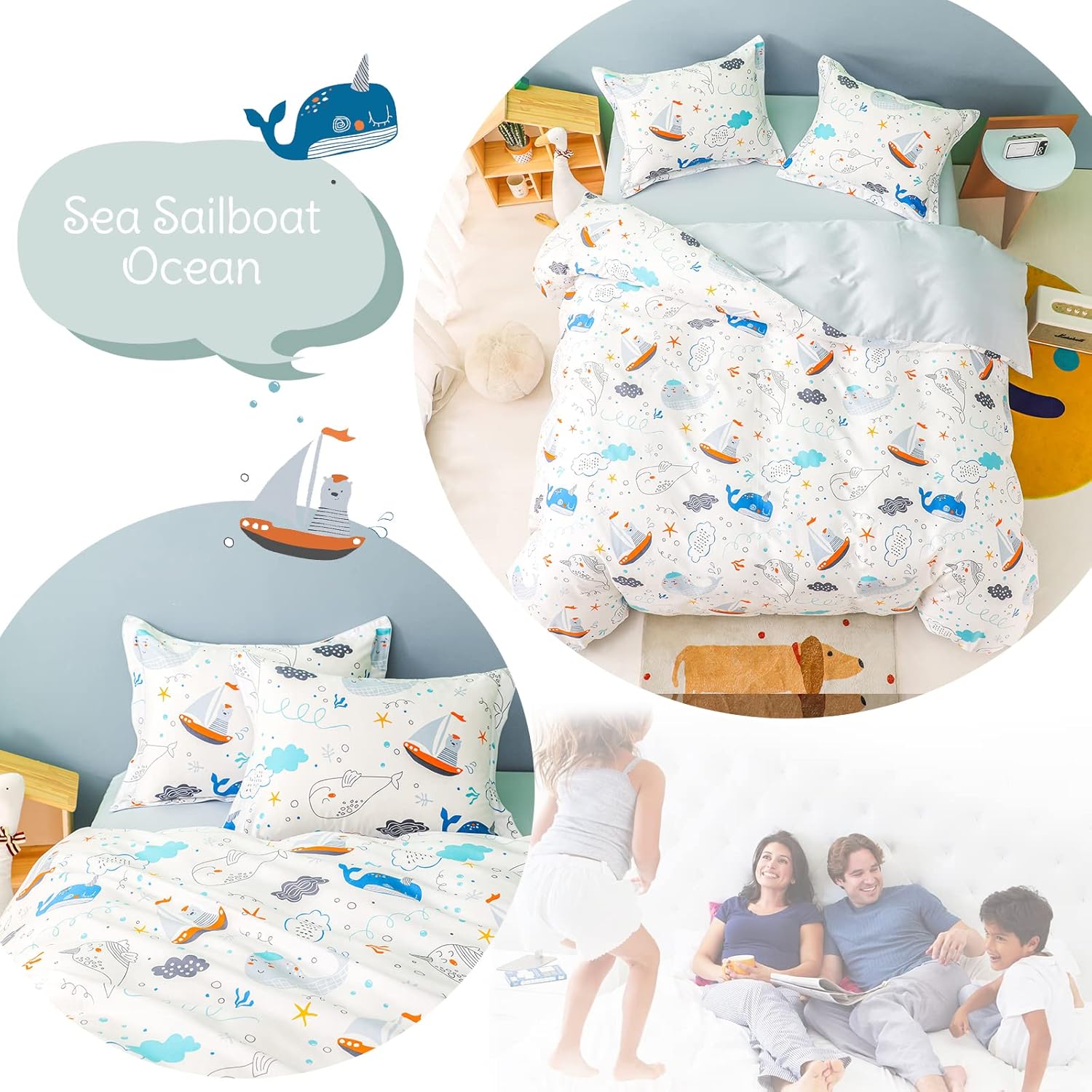 SimpleOpulence 3-Piece Organic Cotton Duvet Set with Zipper Closure