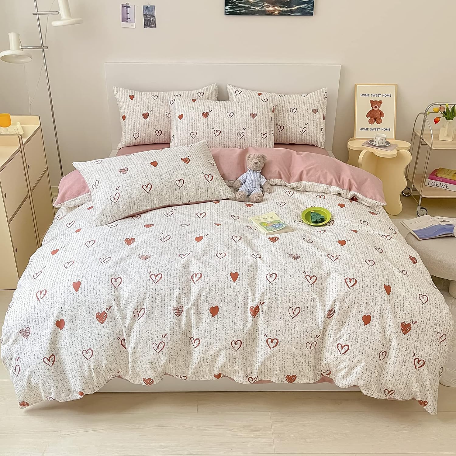 BlueBlue Heart Kids Duvet Cover Twin Set