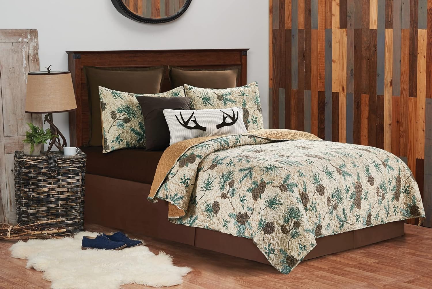 CF Home Rustic Pinecone Quilt Set 3 Piece