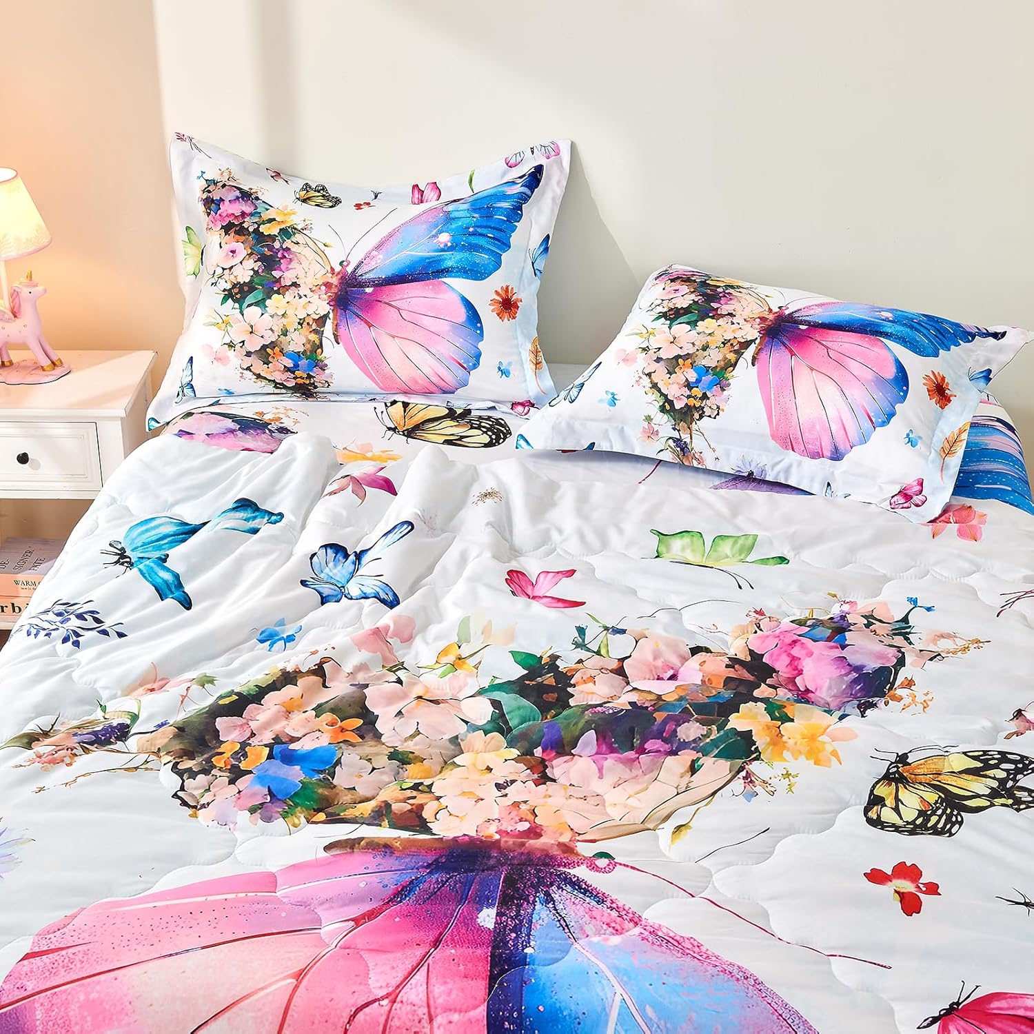 7 Piece Butterfly Comforter Set Twin Size