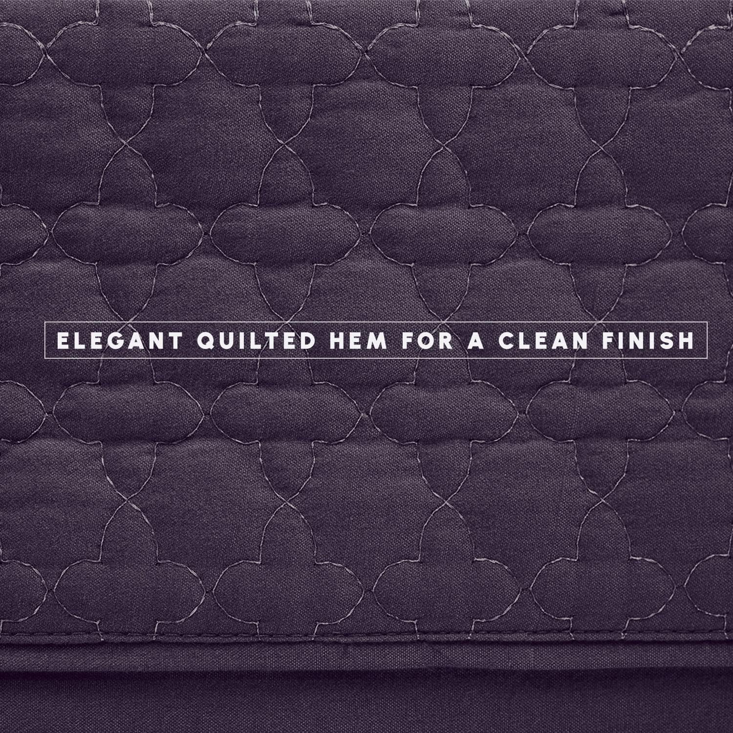 Elegant Comfort 4-Piece Quilted Bed Sheet Set - Purple