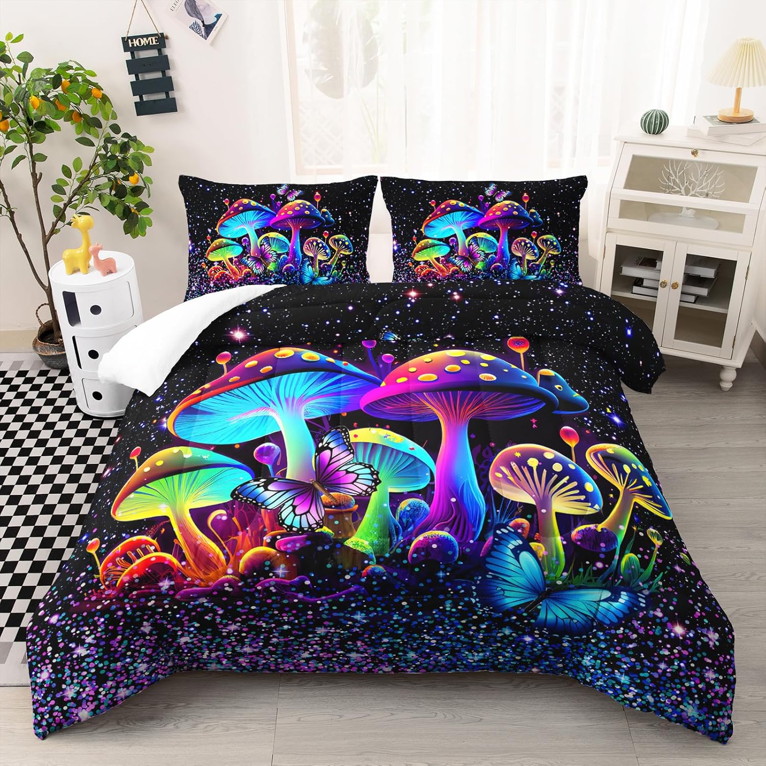Kids Mushroom Comforter Set Queen Size