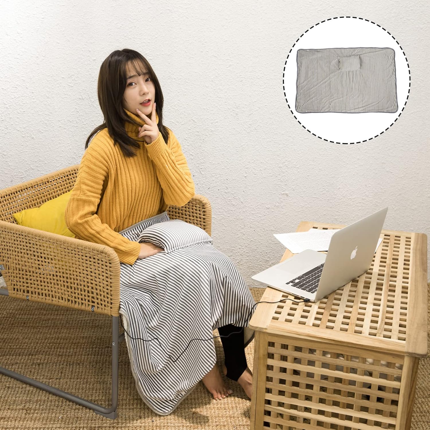 EXCEART Quick Heat USB Electric Blanket for Home and Travel