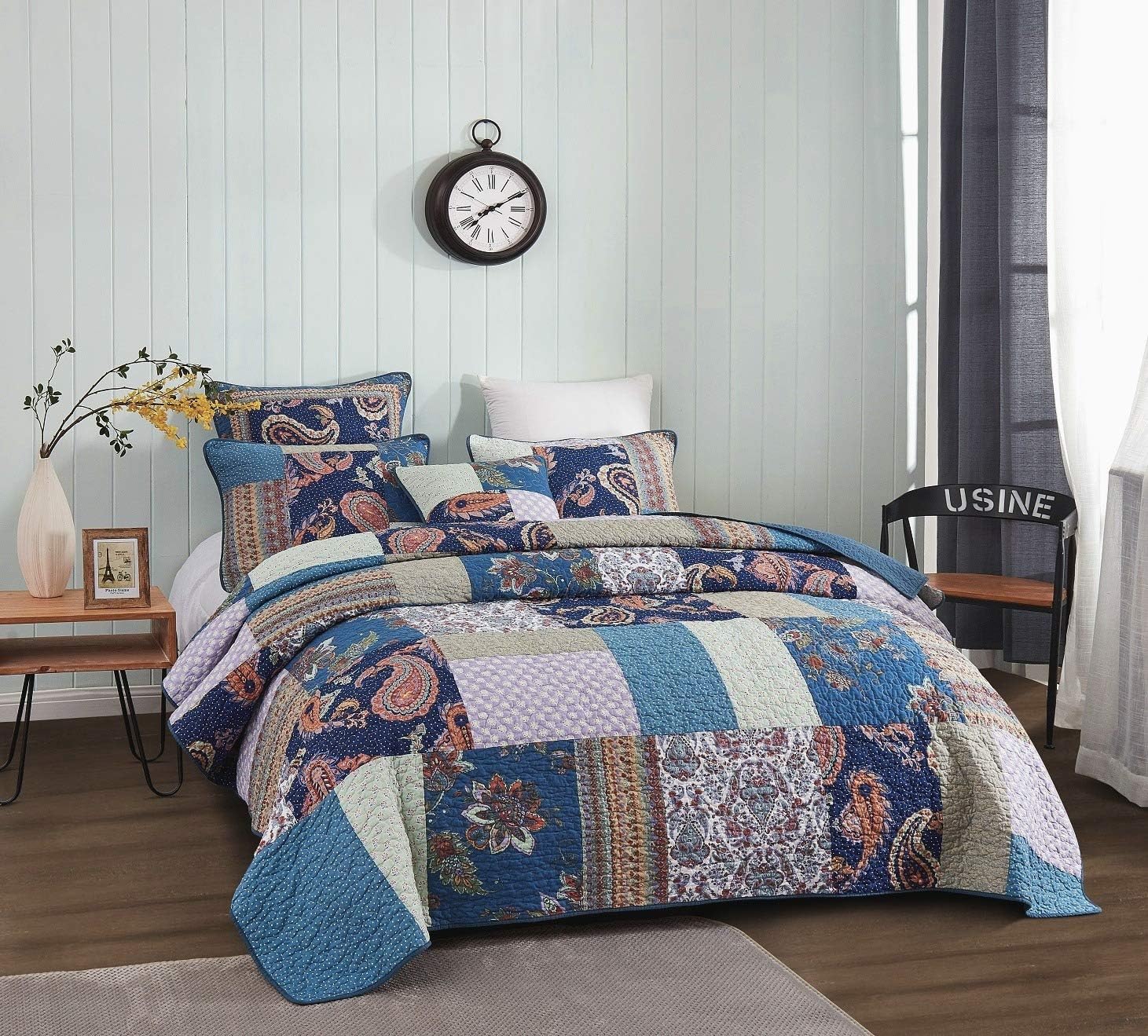 Tache Home Fashion Cotton Patchwork Quilt Set Queen
