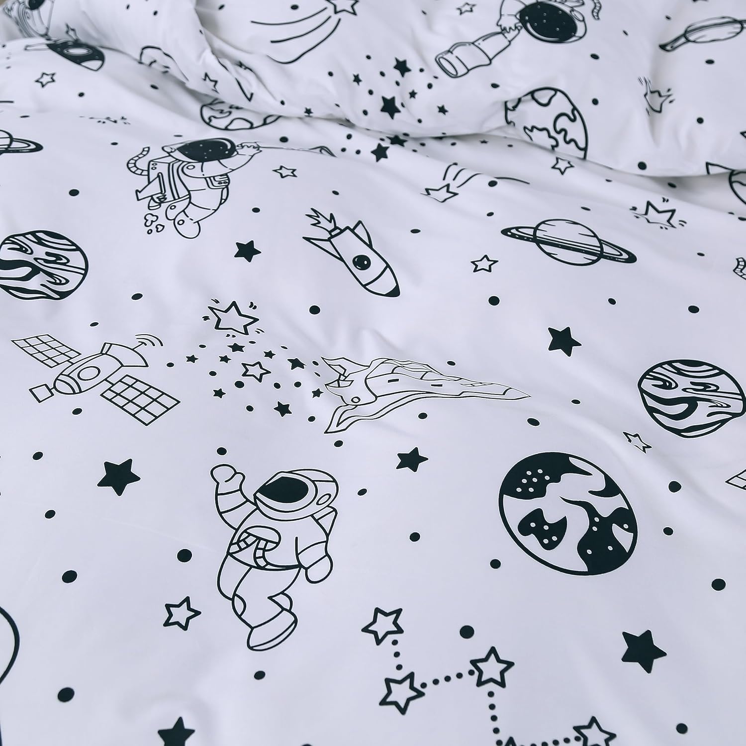 MAG 3Pcs White Space Bedding Twin Set