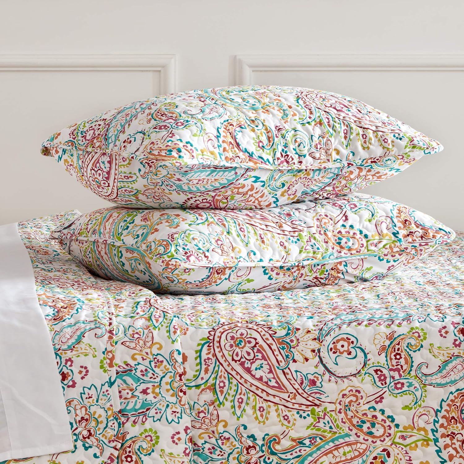 Sleep Zone 3-Piece Printed Quilt Set - Full Queen Size