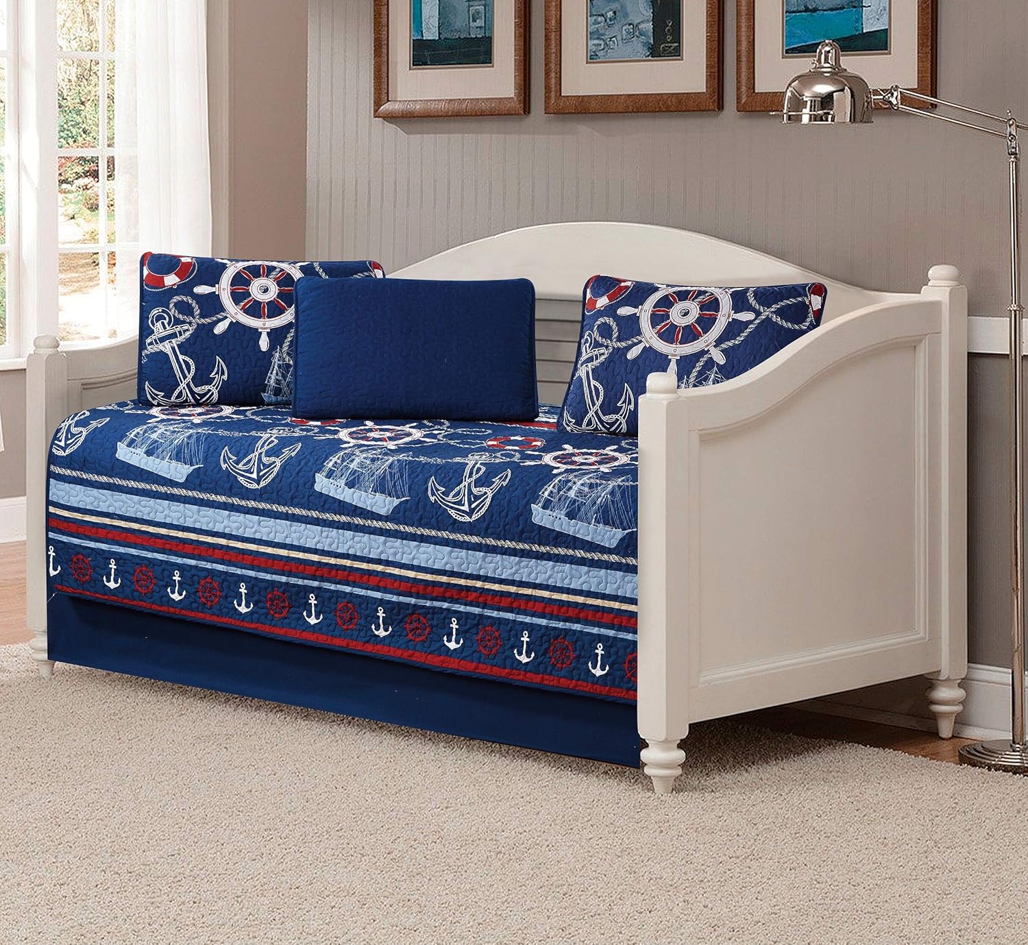 Better Home Style Nautical Ships Quilt Set