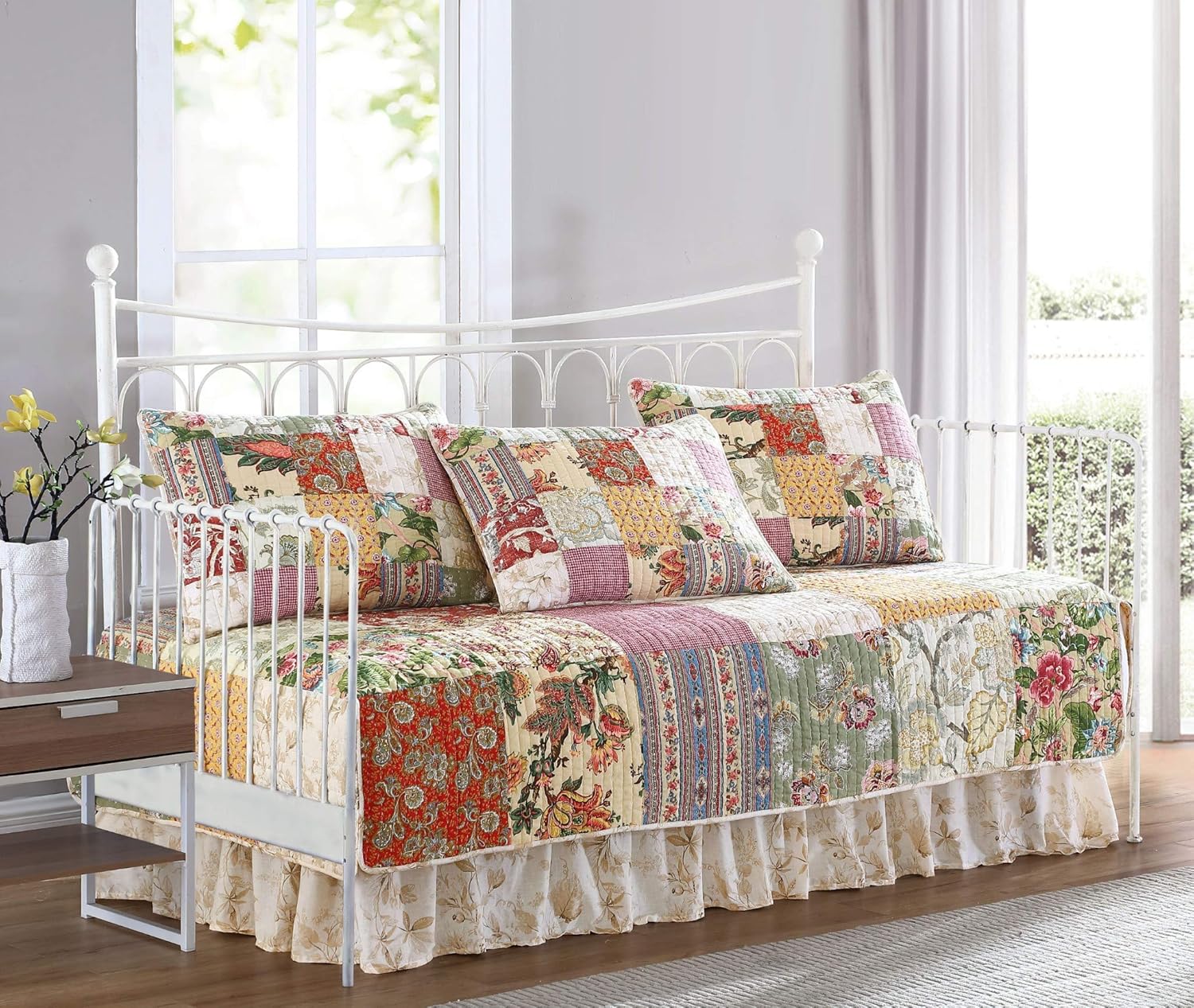 Chezmoi Delaney 5-Piece Floral Patchwork Daybed Cover Set