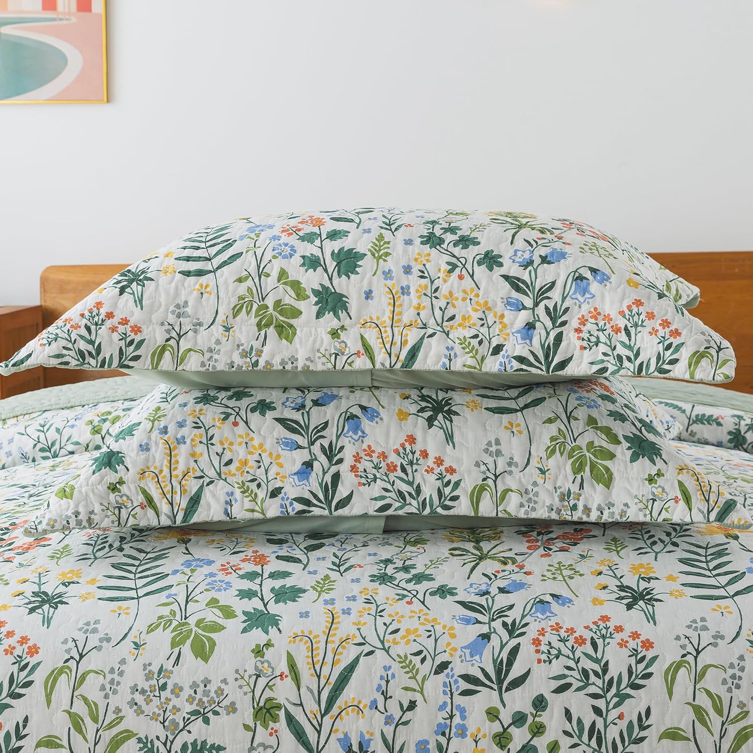 Etwel Queen Quilt Bedding Set Soft Reversible Cotton Bedspread with 2 Pillow Shams