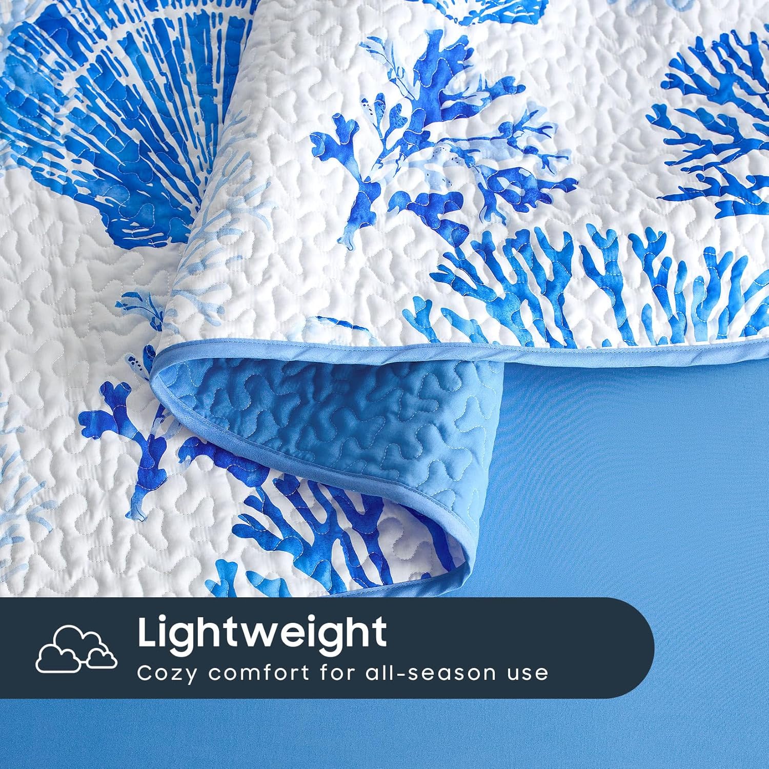 Wake In Cloud Coastal Quilt Set Nautical Themed 3 Piece TwinTwin XL