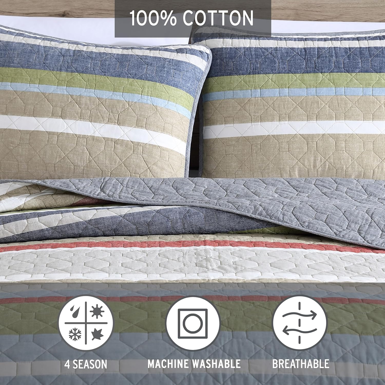Eddie Bauer Quilt Set - Salmon Ladder Multi King