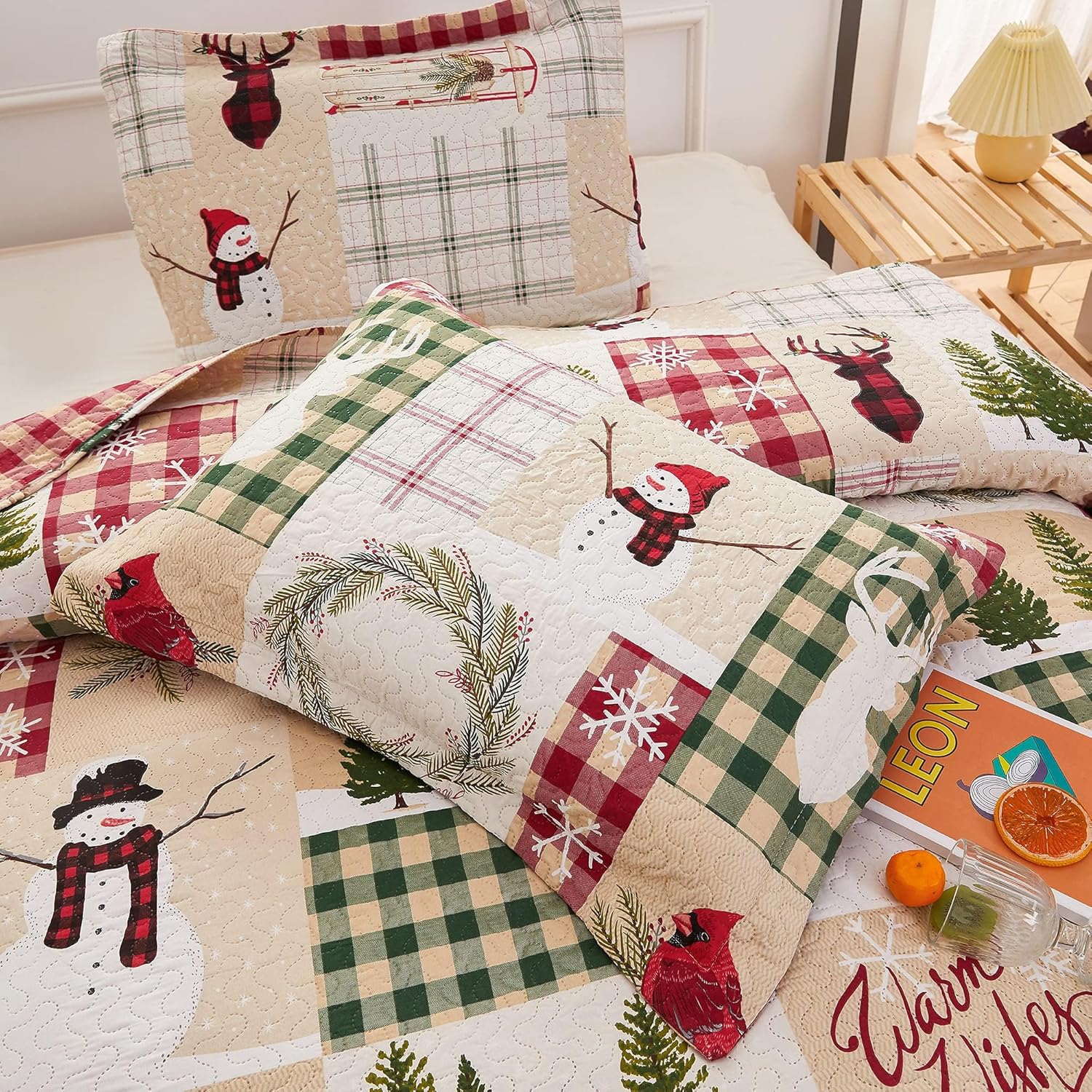 Jessy Home Christmas Quilt Set Twin Size