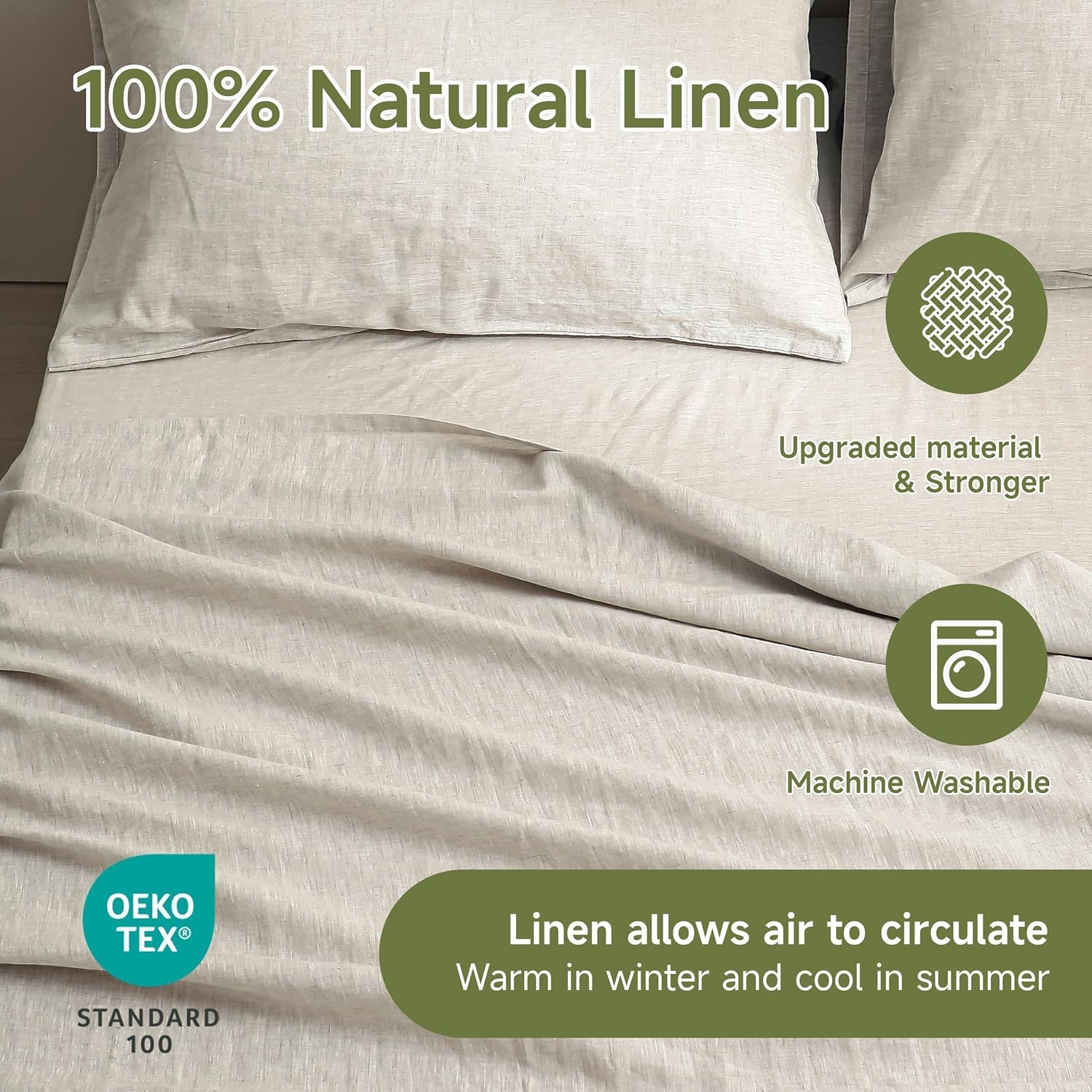 SimpleOpulence 100 Linen California King 4-Piece Set