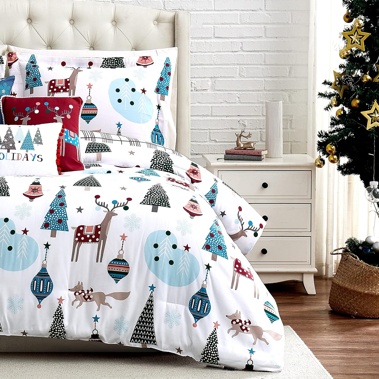 Winter Wonderland Christmas Comforter Set Twin 5-Piece