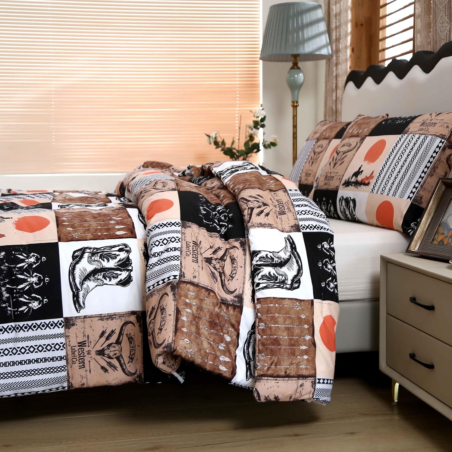 SDY Western Comforter Set Queen with 1 Comforter and 2 Pillowcases