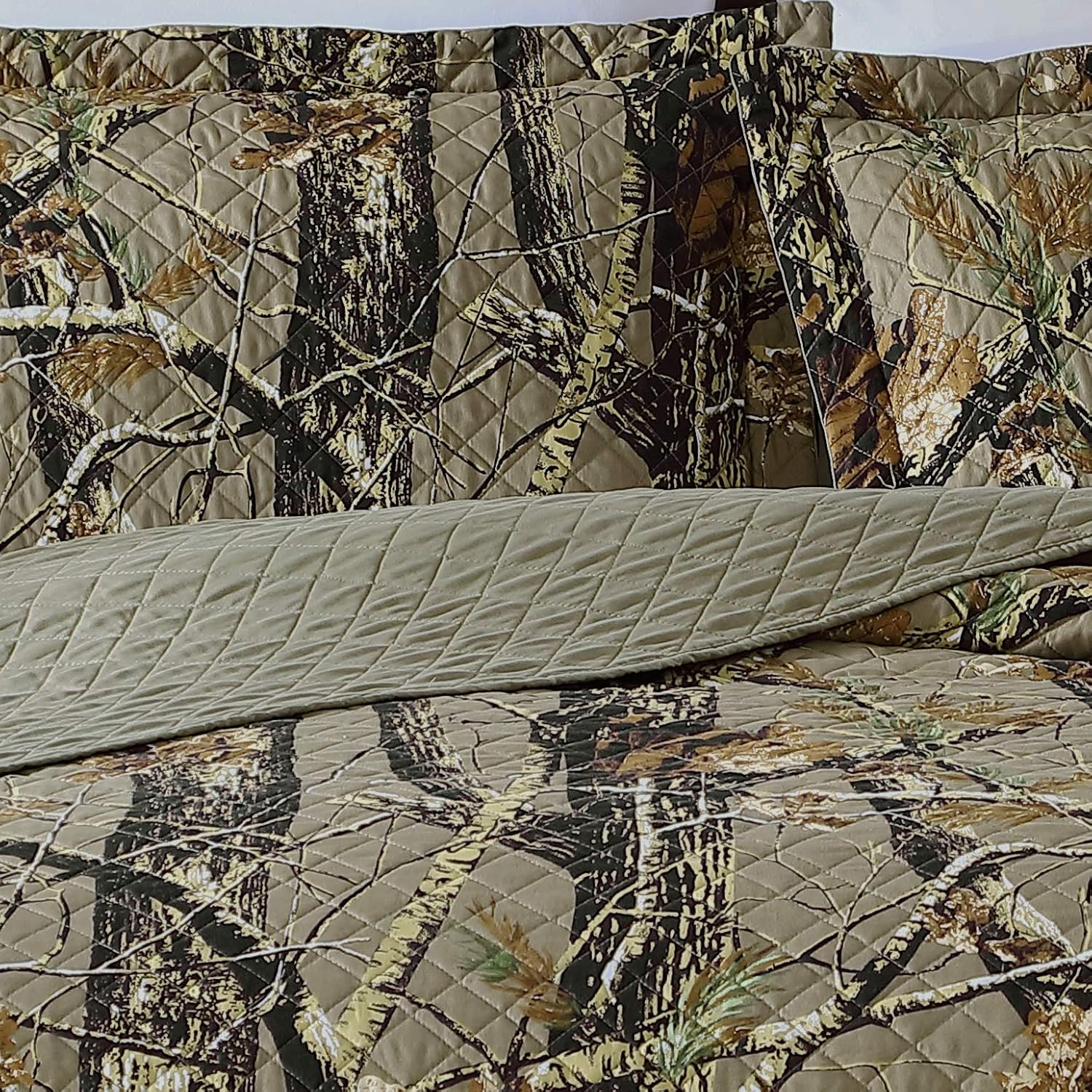 Chezmoi Salem 5-Piece Daybed Quilt Set - Forest Woods Camouflage