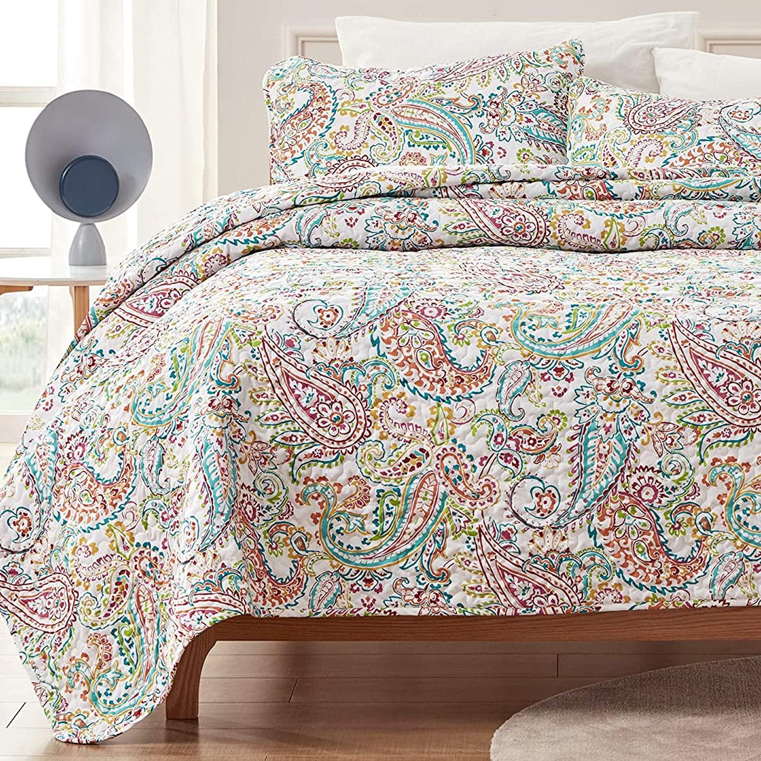 Sleep Zone 3-Piece Printed Quilt Set - Full Queen Size