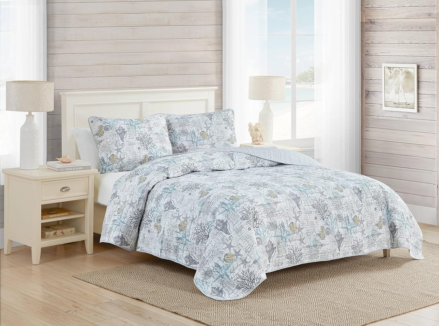 Tommy Bahama Twin Quilt Set with Matching Sham 1