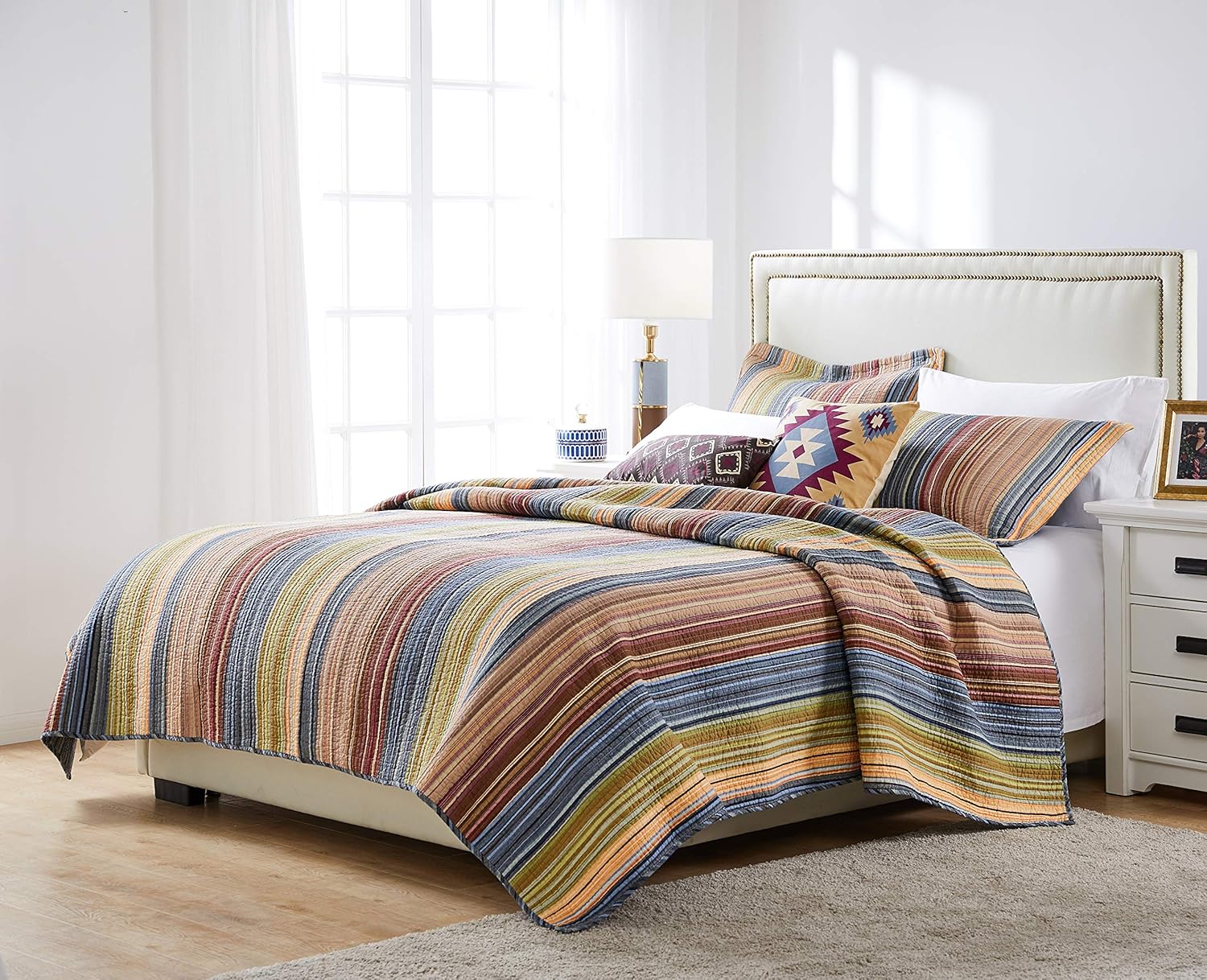 Greenland Home 100 Cotton Reversible Quilt Set Katy