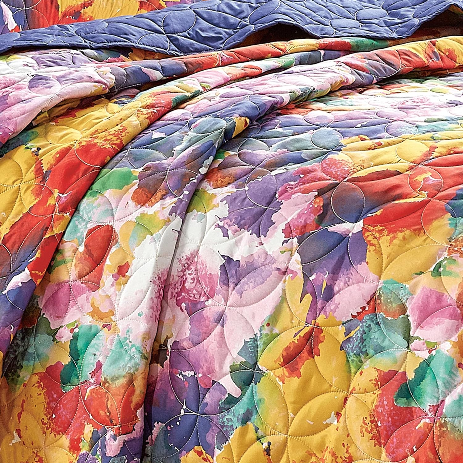 ESCA Reversible Floral Quilt Set Queen Size
