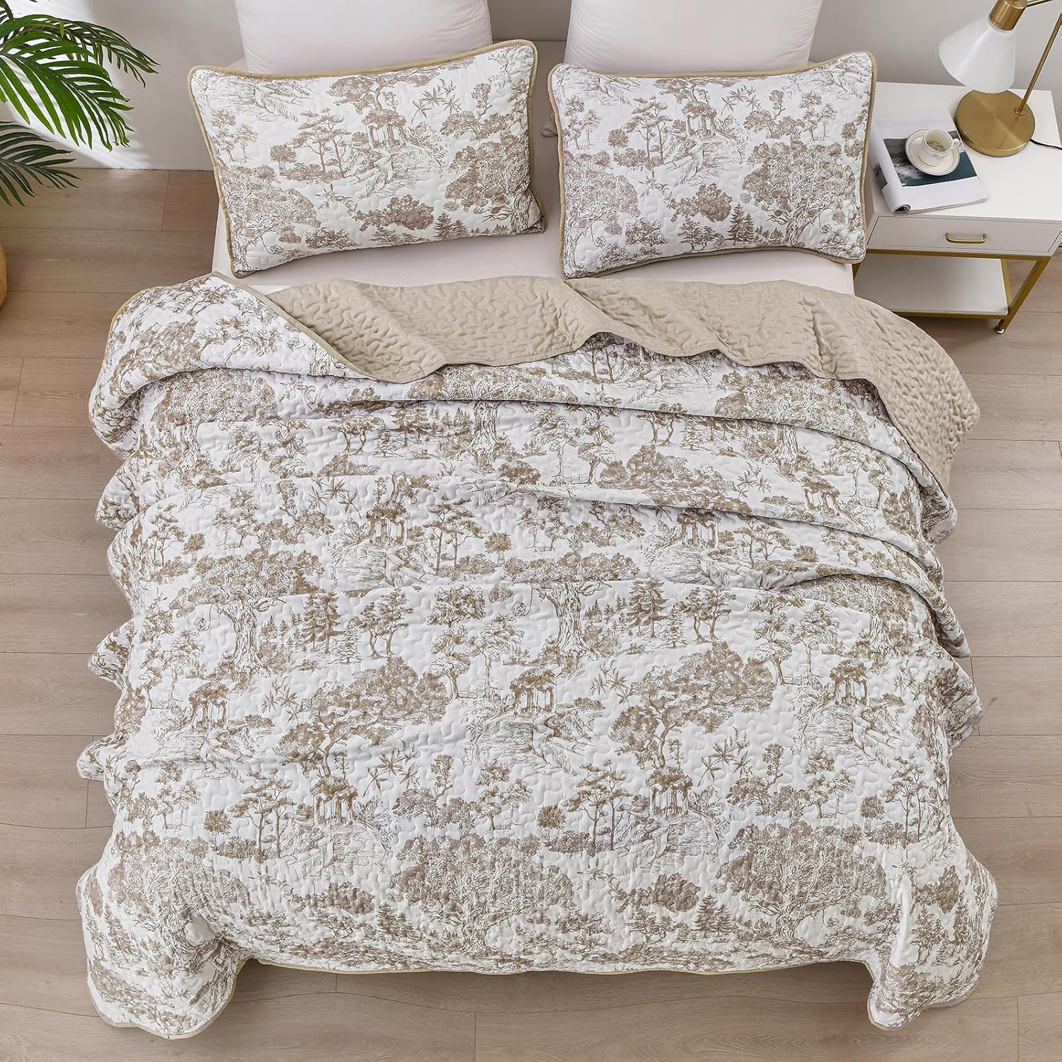 WONGS BEDDING Botanical Quilt Set California King
