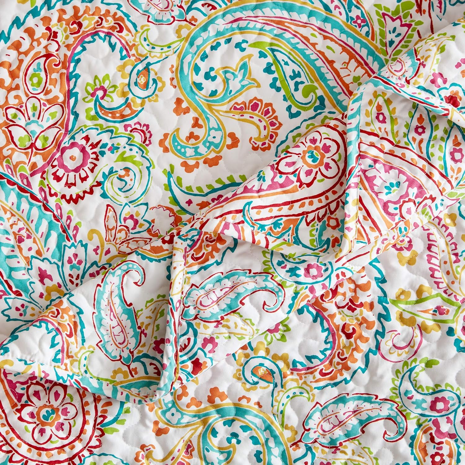 Sleep Zone 3-Piece Printed Quilt Set - Full Queen Size