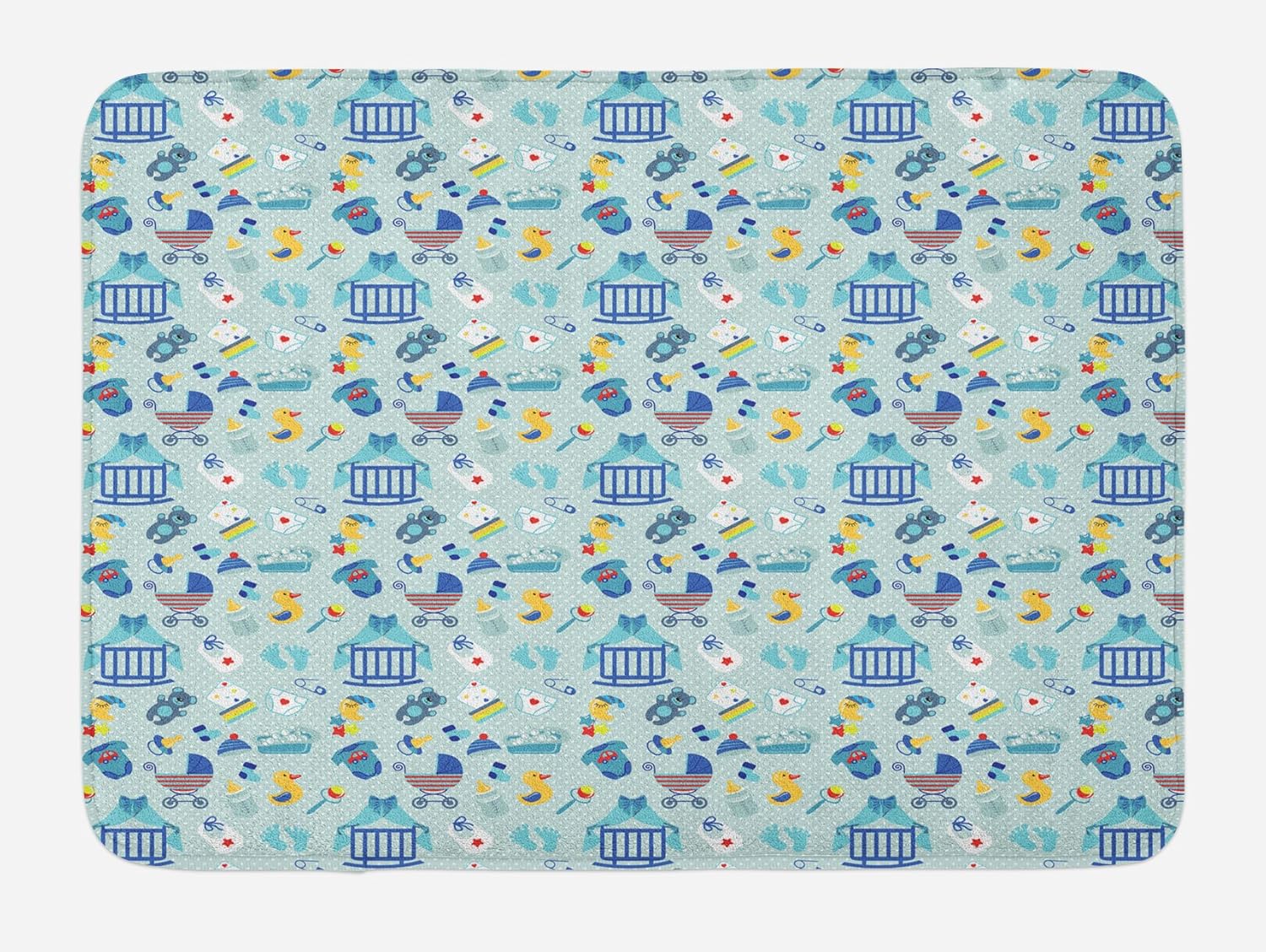 Ambesonne Cartoon Bath Mat with Non Slip Backing