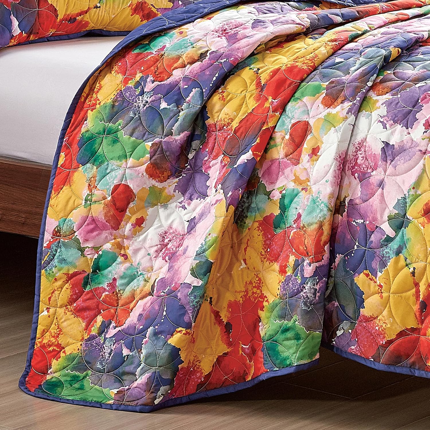 ESCA Reversible Floral Quilt Set Queen Size